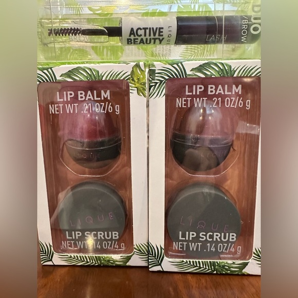 Lique Beauty Other - Lique Beauty Bundle 2 Lip Scrub, 2 Lip Balm, Black Mascara/Clear Eyebrow Gel NIB